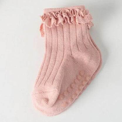 Lot de 4 Chaussettes Bébé Antidérapantes – Douces & Chaudes