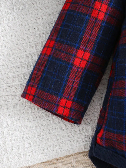 Ensemble Bébé Automne-Hiver en Velours Côtelé – Chemise à Manches Longues & Salopette