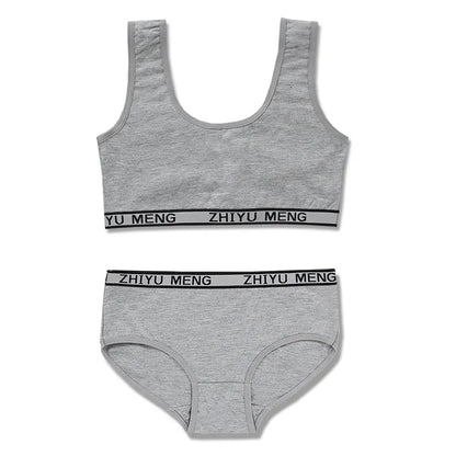 Ensemble Brassière & Culotte Fille en Coton – Doux, Confortable & Sans Fil