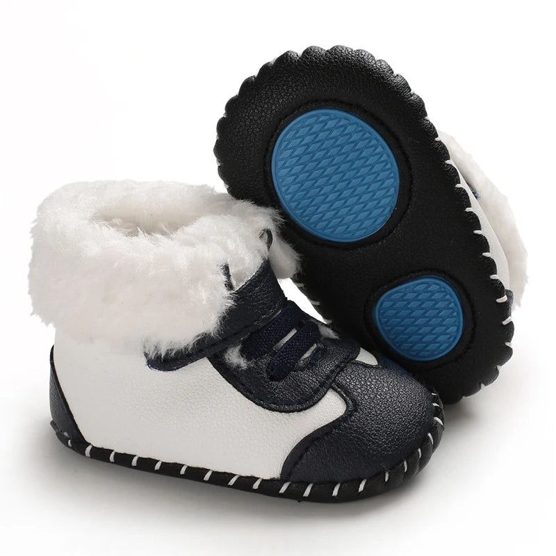 Bottes de neige bébé chaudes et mignonnes en peluche – antidérapantes, pour garçons et filles