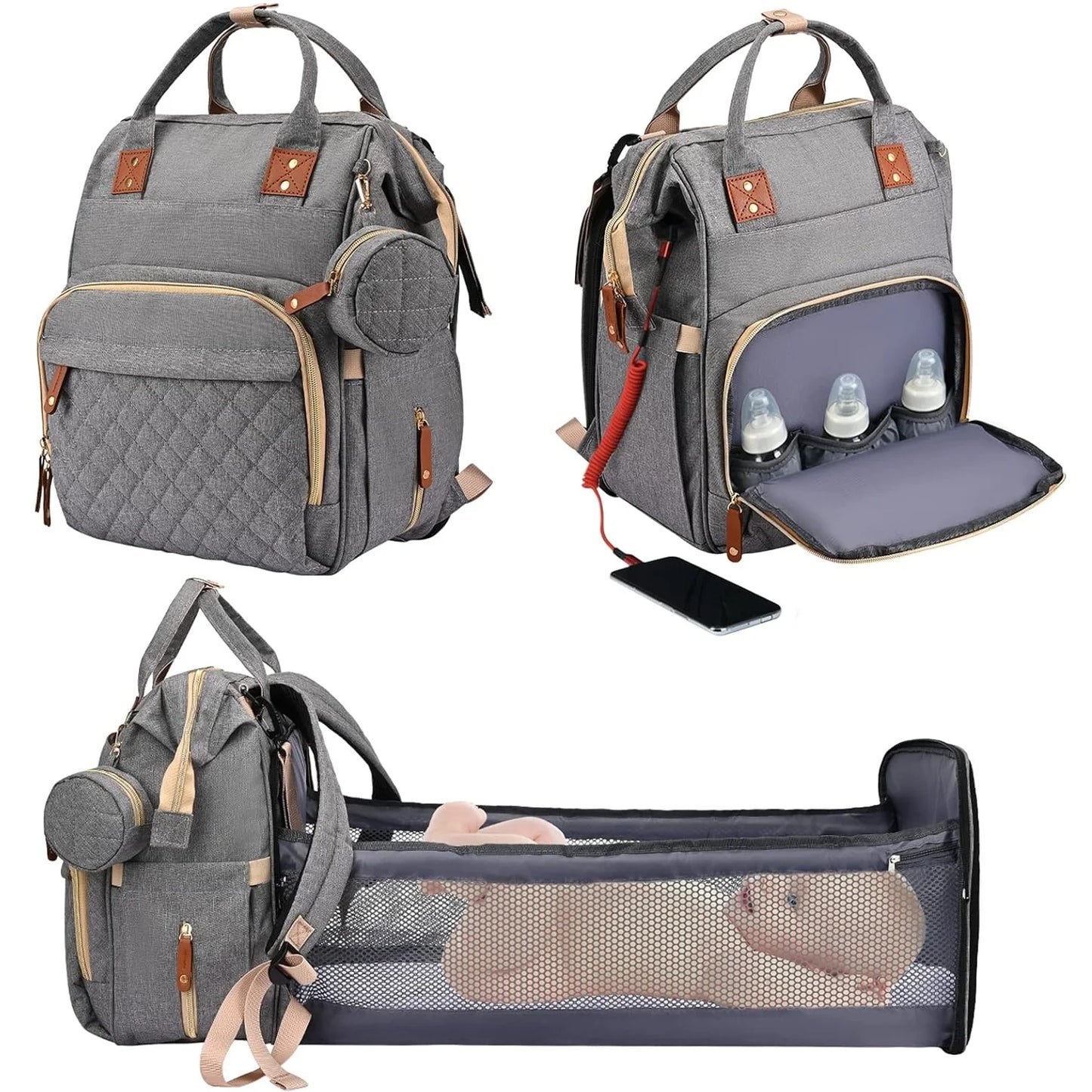 Sac à Dos Bébé Multifonction avec Lit Pliant – Grande Capacité 35L