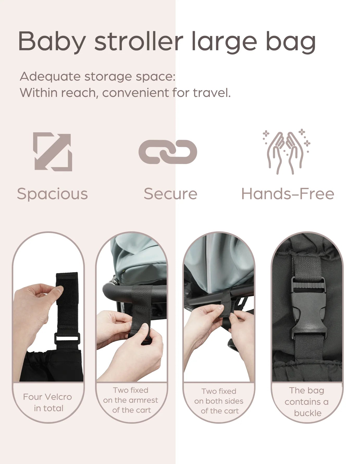 Sac de Rangement Suspendu pour Poussette Bébé – Organisateur Pratique pour Couches et Accessoires