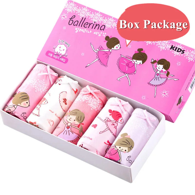 5 pièces/boîte sous-vêtements pour enfants fille coton doux filles slips pantalon dessin animé beau chat enfants caleçons respirant culotte pour les filles