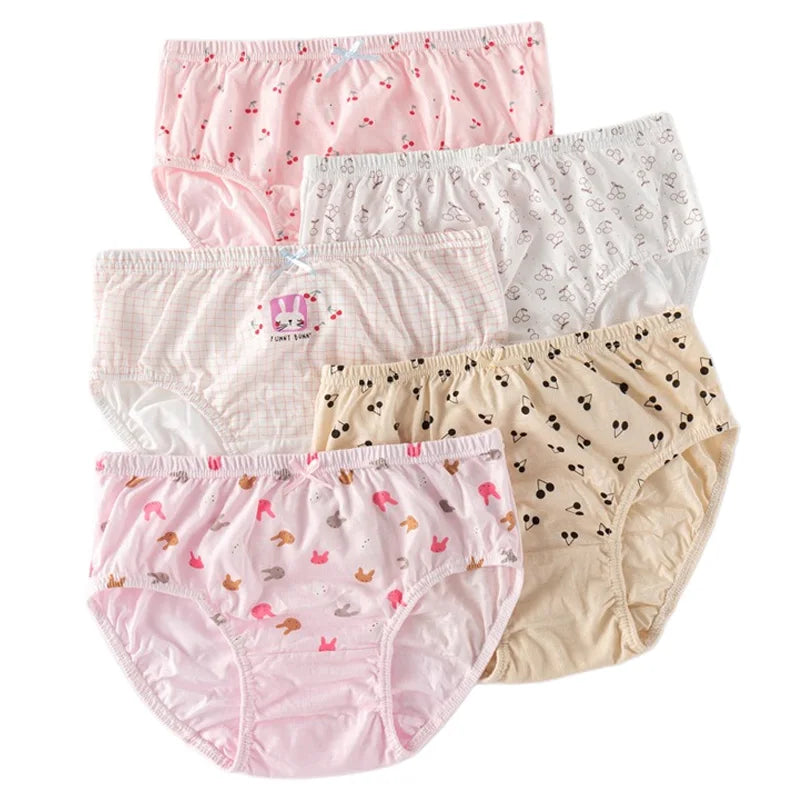 Lot de Sous-Vêtements Fille 100% Coton – Motifs Chats Mignons & Confort Doux