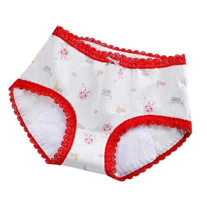 Slips courts en coton pour filles, pantalons physiologiques anti-fuite en dentelle, pour adolescents de 3 à 18 ans, nouvelle collection 2024