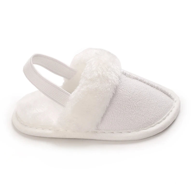 Pantoufles bébé coton doublées – Chaudes & confortables – Semelle douce (0–18 mois)