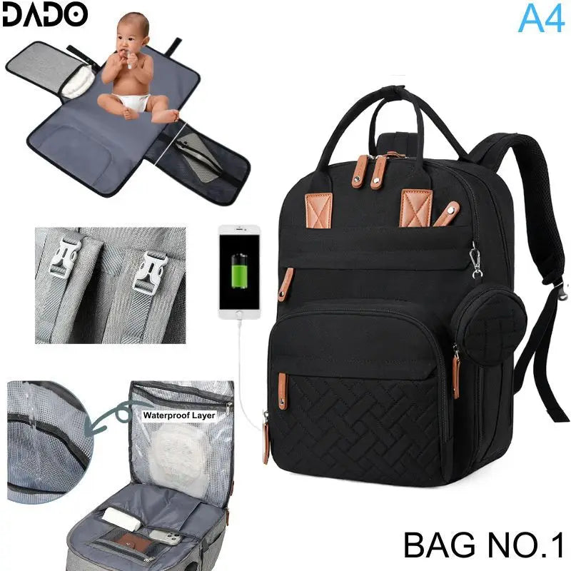 Sac à Dos à Langer Bébé Multifonction – Sac à Couches Grande Capacité Étanche