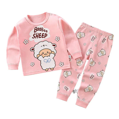 Ensemble de pyjamas en coton pour enfants, vêtements de nuit pour garçons et filles, vêtements de nuit pour enfants, vêtements de maison, vêtements de détente de dessin animé, automne et hiver