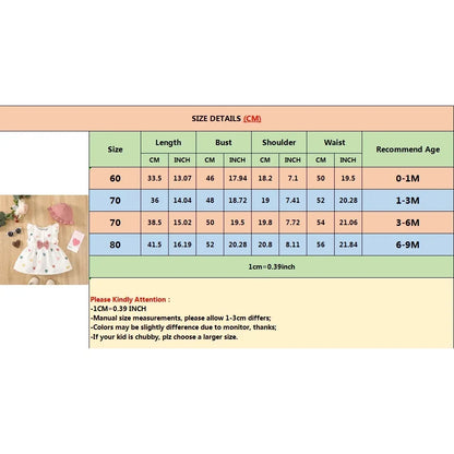 Robe d’été pour bébé fille – Ensemble 2 pièces coton doux avec motif cœurs et chapeau assorti