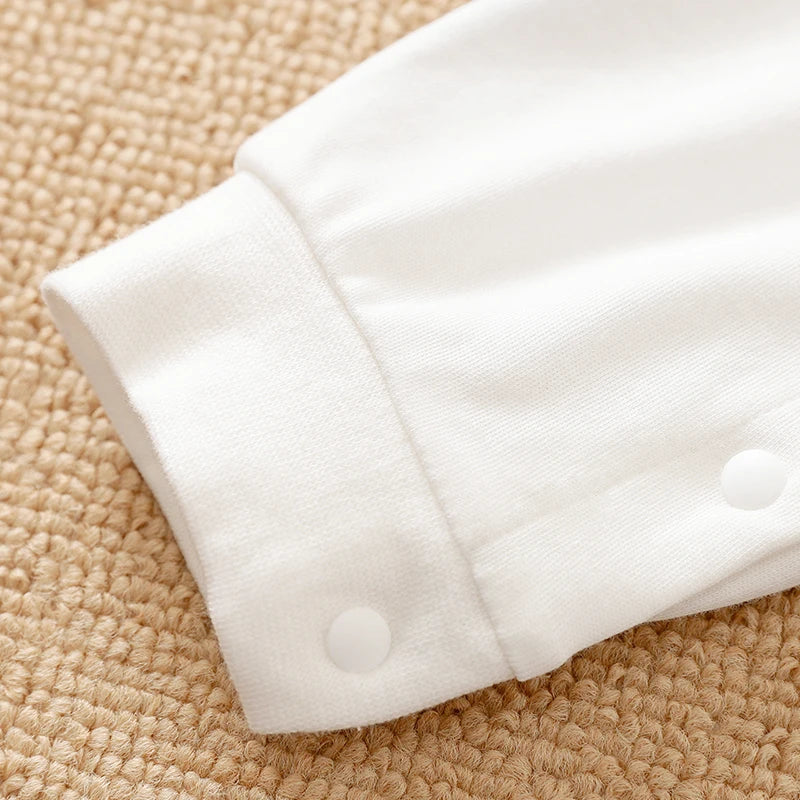 Vêtements de style gentleman pour nouveau-né, combinaison à manches longues, pur coton, costume de mariage britannique, beau bébé garçon, printemps et automne