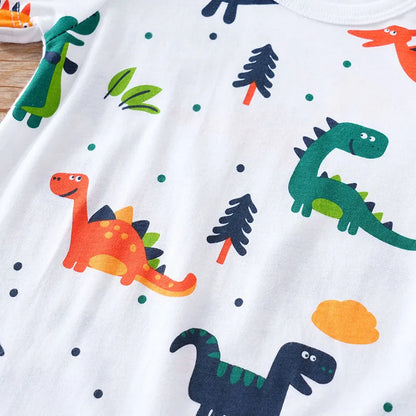 Body Dino Aventure™ – Barboteuse Bébé Confort en Coton (0–18 mois)