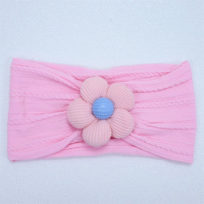 Bandeau Bébé Fille en Nylon Doux avec Fleur – Accessoire Nouveau-né