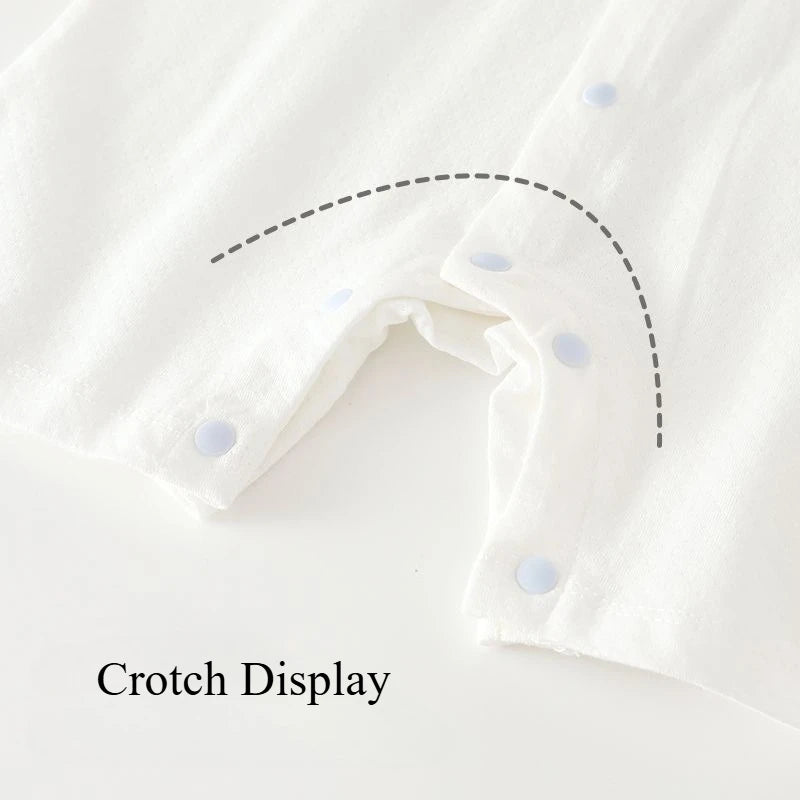 Combinaison d’été bébé garçon à manches courtes – Faux deux-pièces doux & élégant