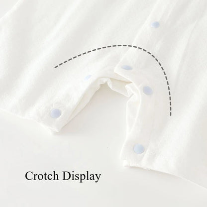 Combinaison d’été bébé garçon à manches courtes – Faux deux-pièces doux & élégant