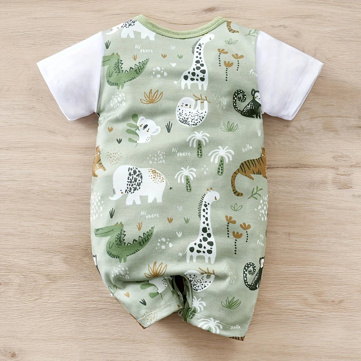 Ensemble Bébé Safari – Barboteuse Salopette + Body (0–12 mois)