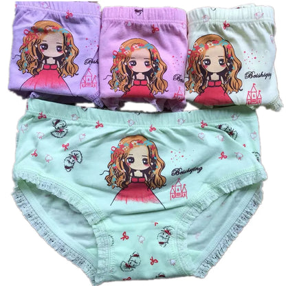 Lot de 4 Culottes Fille en Coton Doux – Confort Petit Trésor