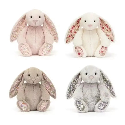 Bonnie – Peluche lapin kawaii 30 cm aux oreilles florales