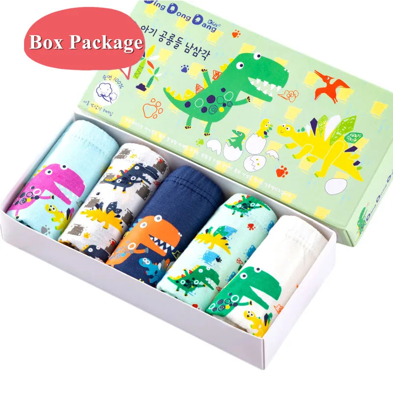 Sous-vêtements triangulaires en coton pour enfants, slips de haute qualité pour garçons, motif dinosaure, culottes douces et respirantes, 5/10 pièces