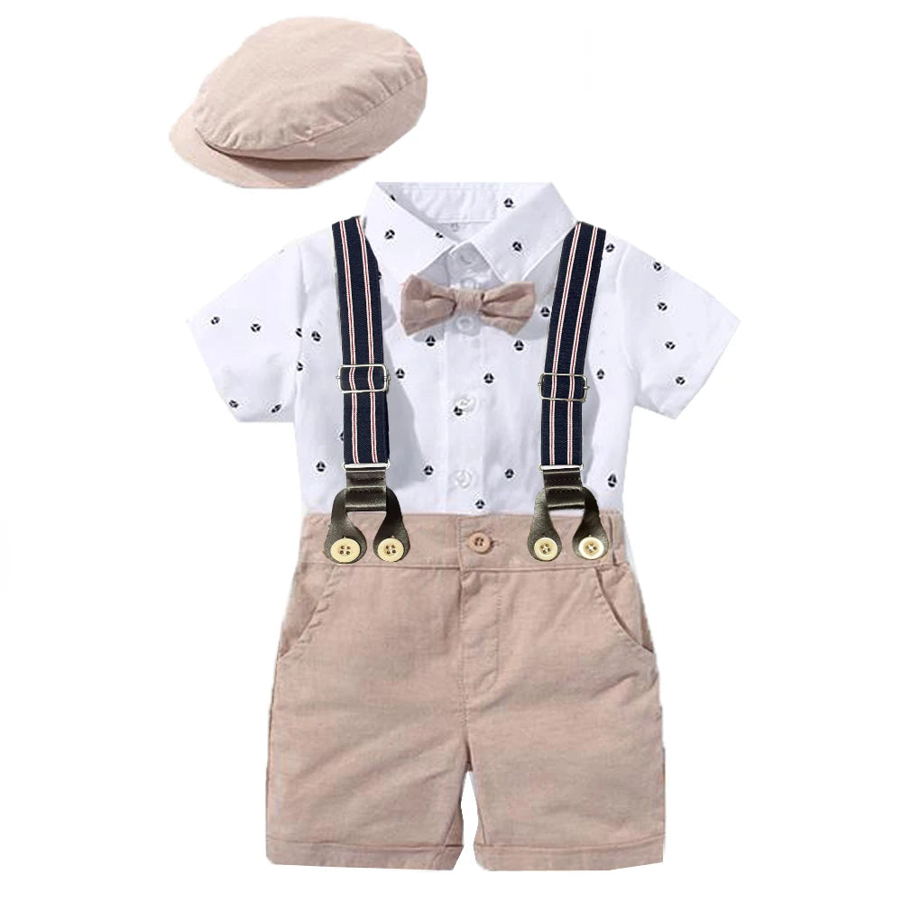 Chaud bébé garçon vêtements costume nouveau-né beau barboteuse arc ensemble anniversaire Festival cadeau combinaison chapeau enfant en bas âge garçons tenue de mariage robe