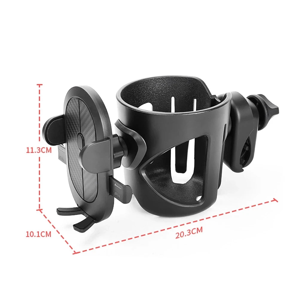 Porte-Gobelet Universel pour Poussette avec Support Téléphone – Support pour Biberon et Bouteille