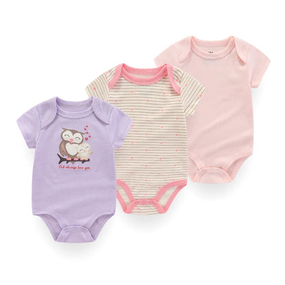 Ensemble 3 bodys bébé unisexe en coton – Confort doux pour nouveau-né