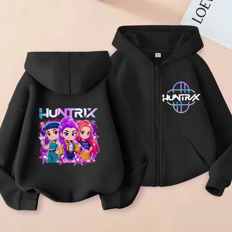 Sweat à Capuche Zippé Enfant – Style K-Pop Moderne (7–12 ans)