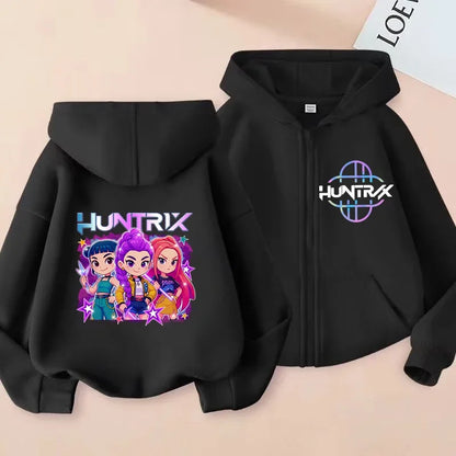 Sweat à Capuche Zippé Enfant – Style K-Pop Moderne (7–12 ans)