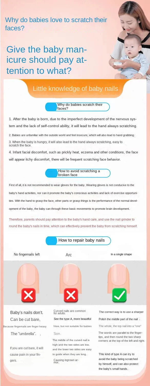 Kit manucure bébé électrique – Lime douce & sécuritaire – Pour nouveau-nés et bébés