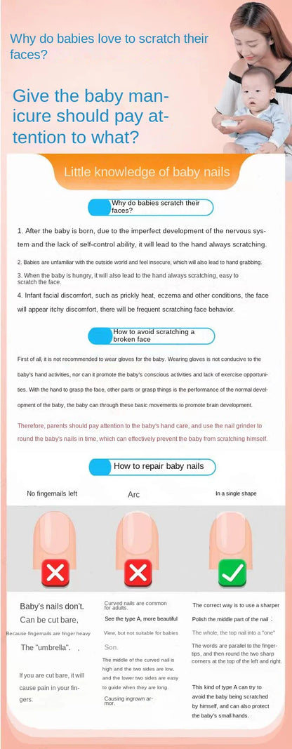 Kit manucure bébé électrique – Lime douce & sécuritaire – Pour nouveau-nés et bébés