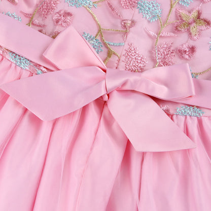 Robe Princesse Fille en Tulle Brodé – Cérémonie, Anniversaire, Mariage & Noël (2–10 ans)