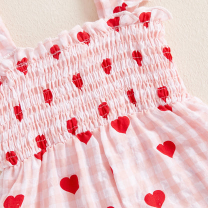 Combinaison bébé à cœurs – Fille (1–3 ans)