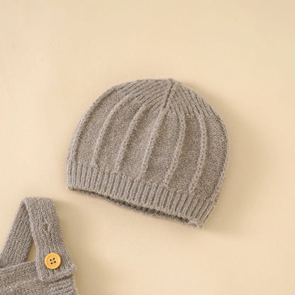 Ensemble Bébé Douceur Naturelle – Salopette Tricotée & Haut Coton