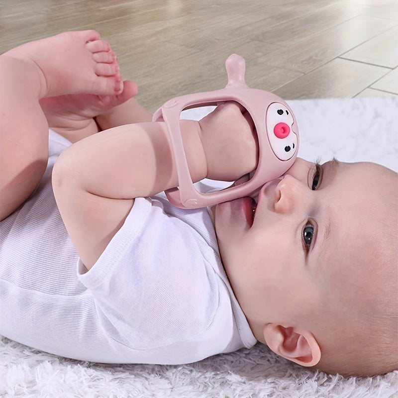 Anneau de dentition bébé en silicone – Prise facile anti-chute – Sans BPA – Doux et sécuritaire