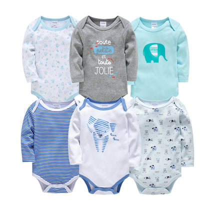 Lot de 3 ou 6 Bodies Bébé Garçon en Coton – Confort Doux & Motifs Adorables (0–12 mois)