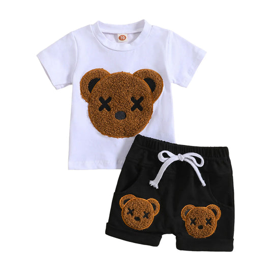 Ensemble Bébé Ourson 2 Pièces – Haut Confort & Bas Assorti Décontracté