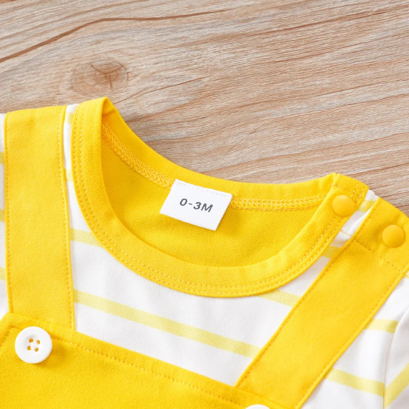 Combinaison Bébé Jaune – Motif Petit Chien Mignon