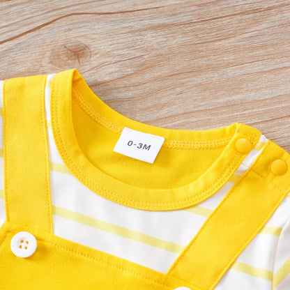 Combinaison Bébé Jaune – Motif Petit Chien Mignon