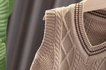 Ensemble Garçon 3 Pièces Chic Décontracté – Chemise à Carreaux, Gilet & Pantalon