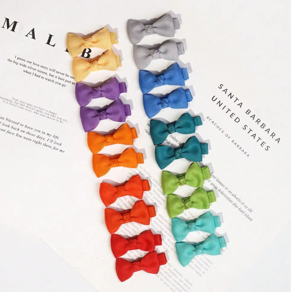 10/20 Pcs Boutique Tiny Baby Bows Grosgrain 2" Hair Bows Non-Slip Full Lined Alligator Clips for Baby Girls Toddlers