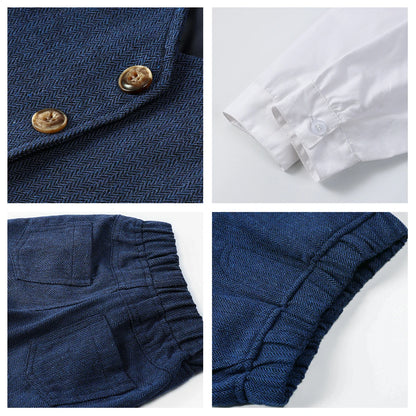 Garçons costume tenue ensemble enfant en bas âge vêtements de mariage enfants baptême pâques église vêtements infantile noël fête d'anniversaire cadeau noël 3 pièces