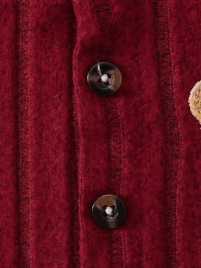 Ensemble bébé hiver tricoté 2 pièces – Combinaison avec ours + bonnet