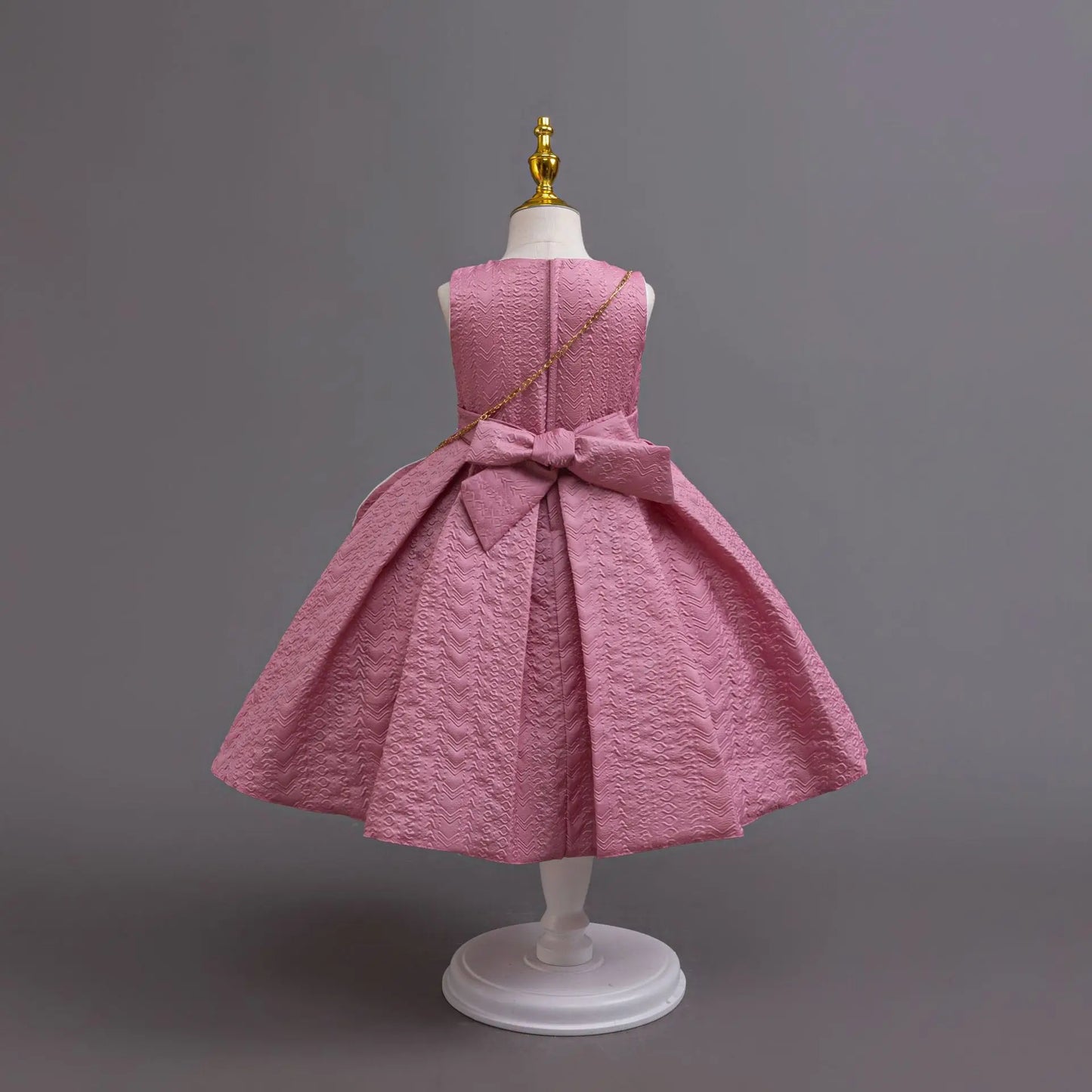 Robe Princesse Élégante Fille – Manches Longues avec Sac Assorti