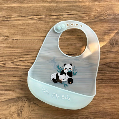Bavoir bébé en silicone doux avec poche récupératrice – Mignon & pratique au quotidien