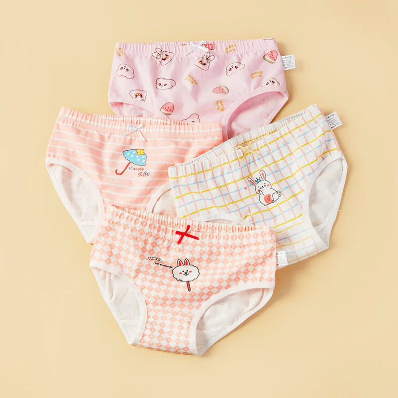 Lot de 4 Culottes Fille en Coton Doux – Confort Petit Trésor
