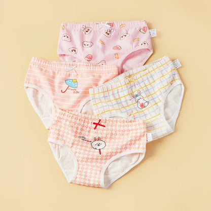 Lot de 4 Culottes Fille en Coton Doux – Confort Petit Trésor