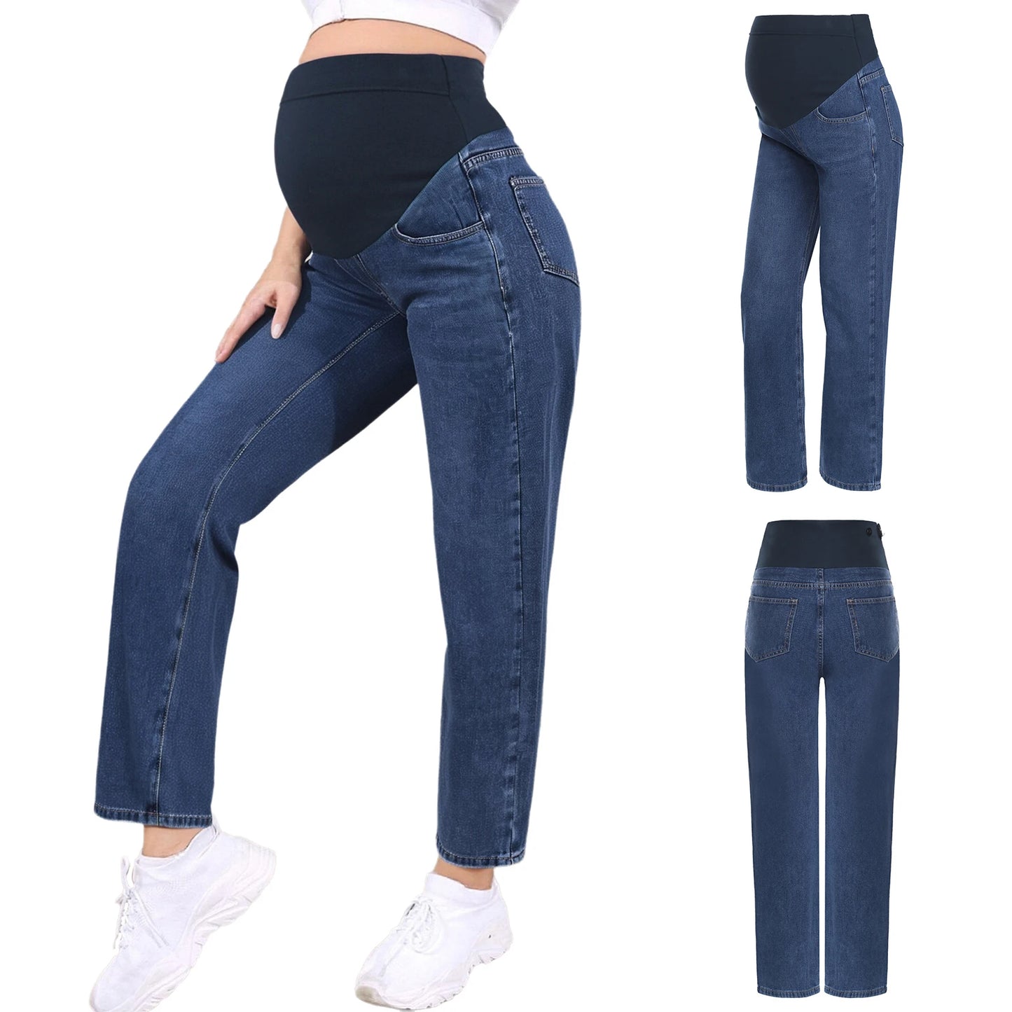 Jean Maternité Confort Absolu – Taille Haute avec Soutien Évolutif