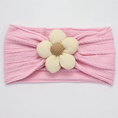 Bandeau Bébé Fille en Nylon Doux avec Fleur – Accessoire Nouveau-né