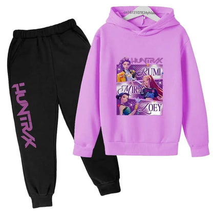 Ensemble Sweat à Capuche & Pantalon Enfant – Style K-Pop Demon Hunters (Ados)   14+
