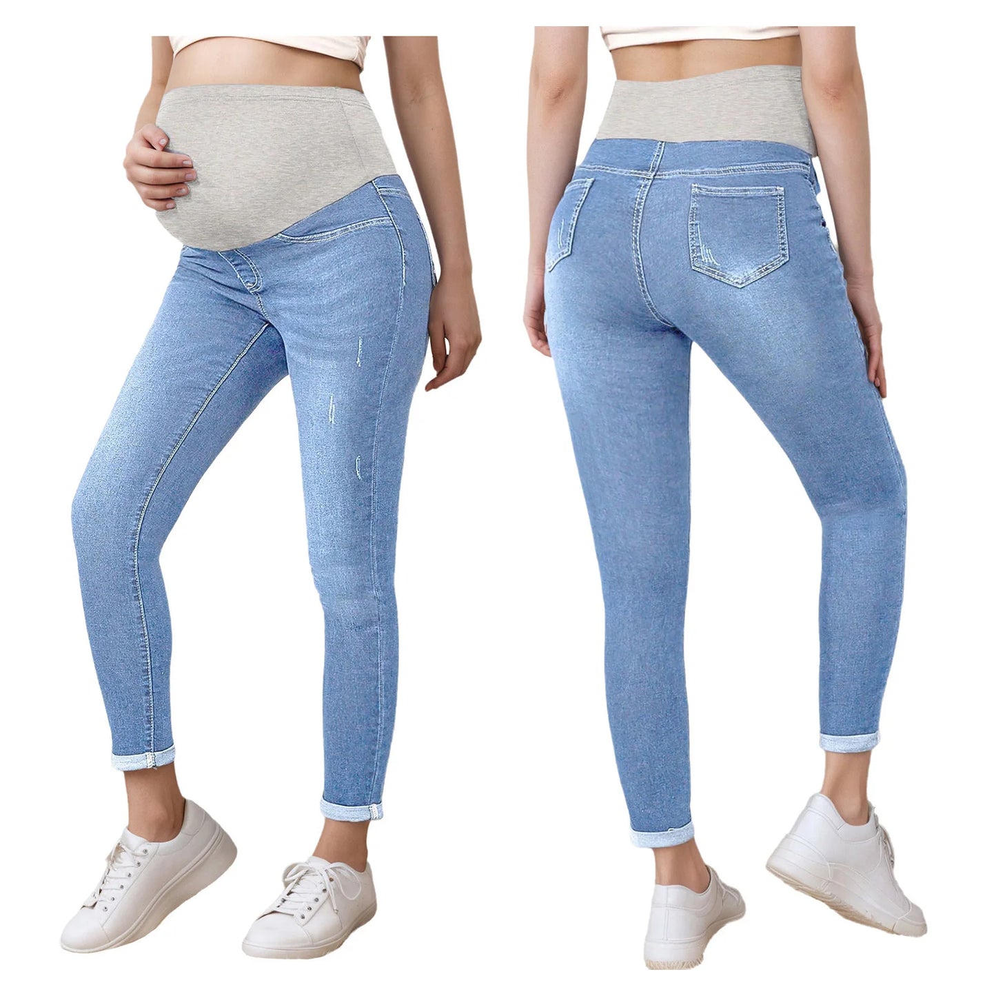 Jean de Maternité Évasé Premium – Confort & Style pour Future Maman