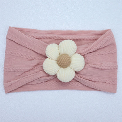Bandeau Bébé Fille en Nylon Doux avec Fleur – Accessoire Nouveau-né